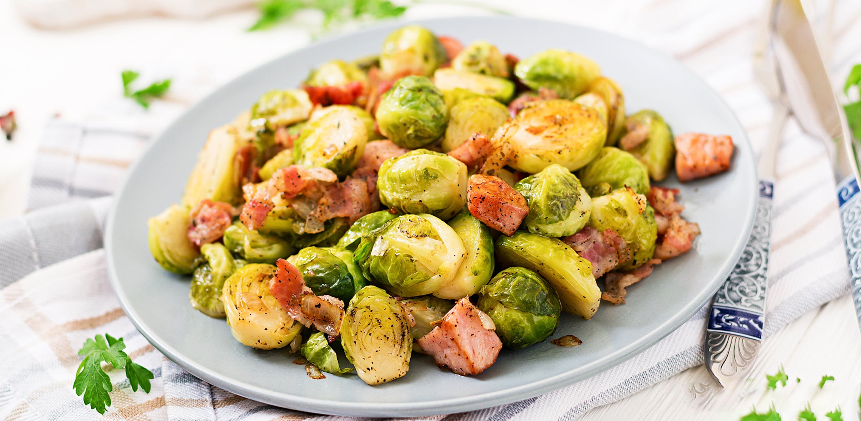 Crispy Brussels Sprouts with Bacon Recipe – Sensarte Cookware