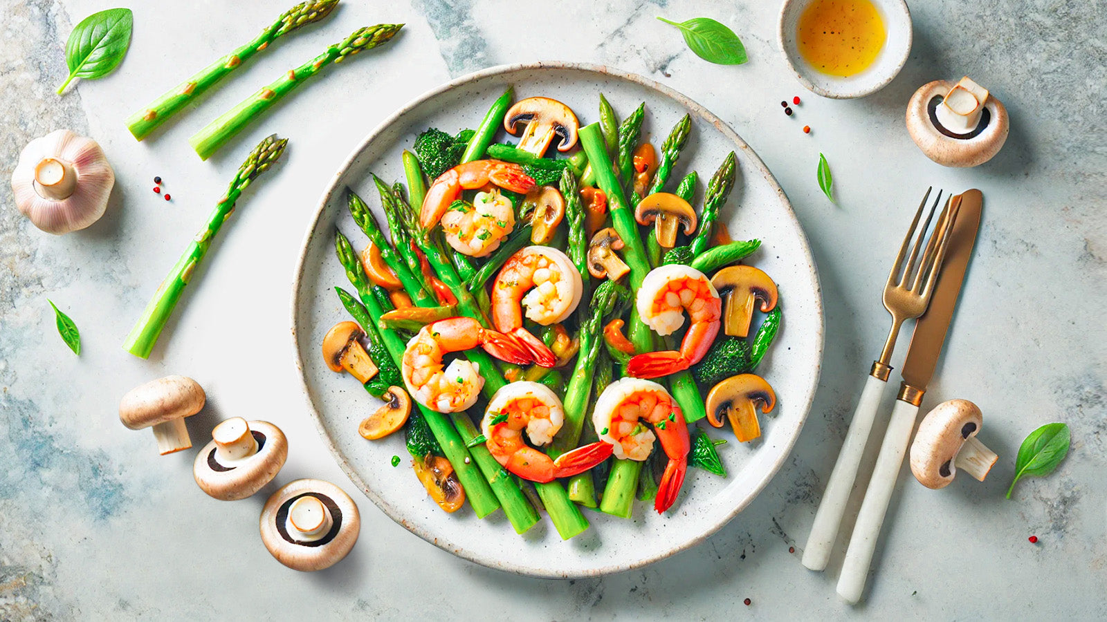 Easy Garlic Shrimp, Asparagus & Mushroom Stir-Fry Recipe – Sensarte Cookware
