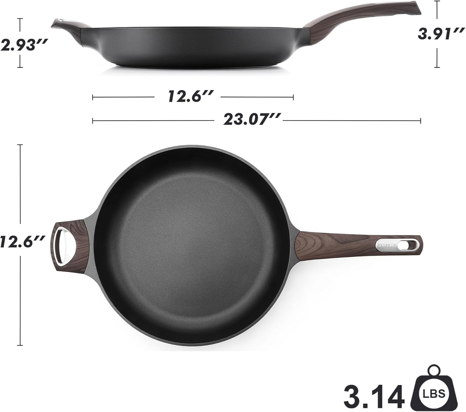 Sensarte Duramax Nonstick Frying Pan Skillet 8/9.5/11/12.5-Inch Non Stick Egg Pan Omelette Pans, Healthy Kitchen Cooking Chef's Pan, Free of Intentionally Added PFOA/PFOS, Induction Compatible, Black Visit the SENSARTE Store