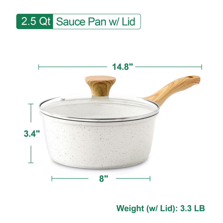 Sensarte 16-Piece Ceramic Cookware, Nonstick Surface, Even Heat Distribution, All Stove Compatible
