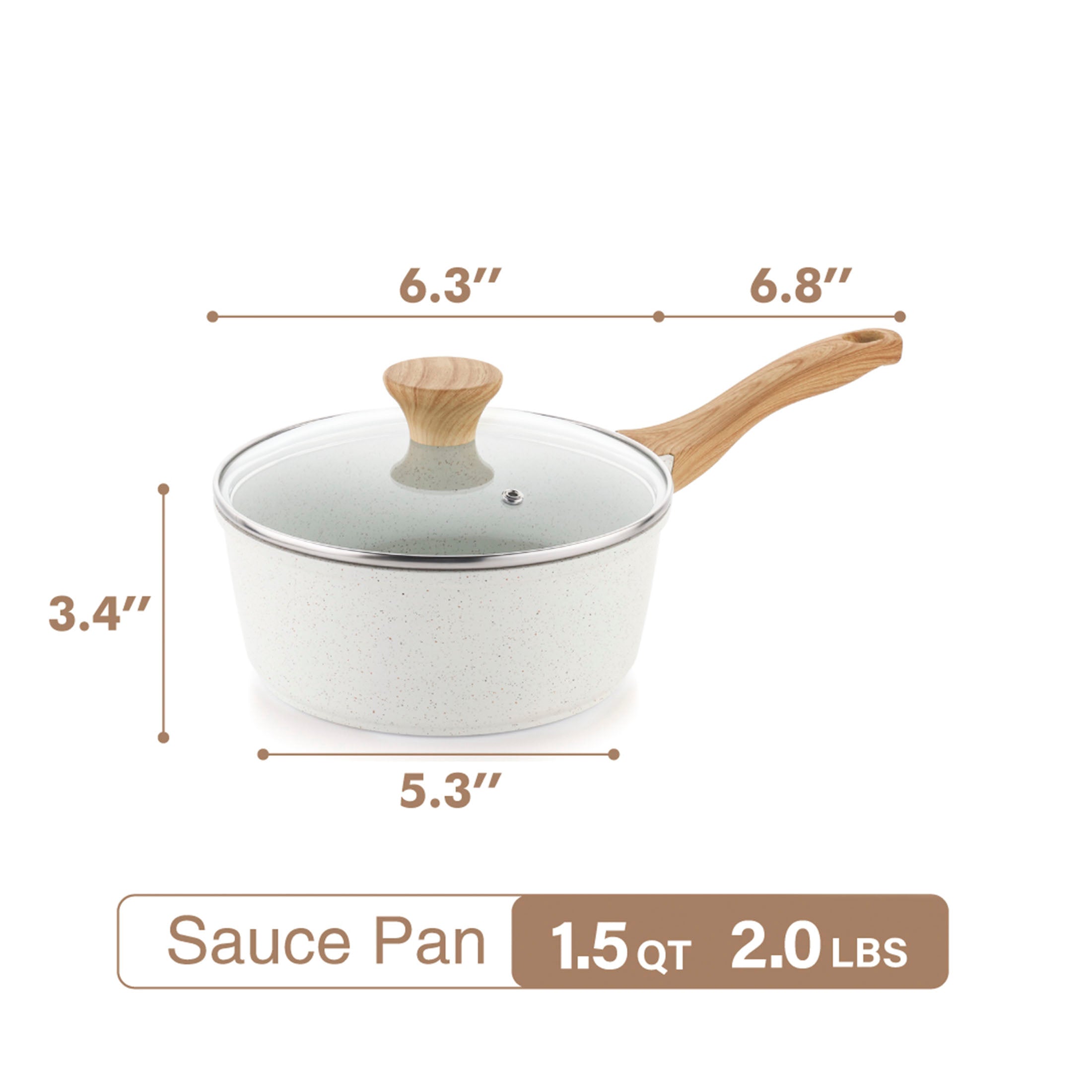 Sensarte 17-Piece Nonstick Ceramic Cookware Set, Compatible Stackable Design