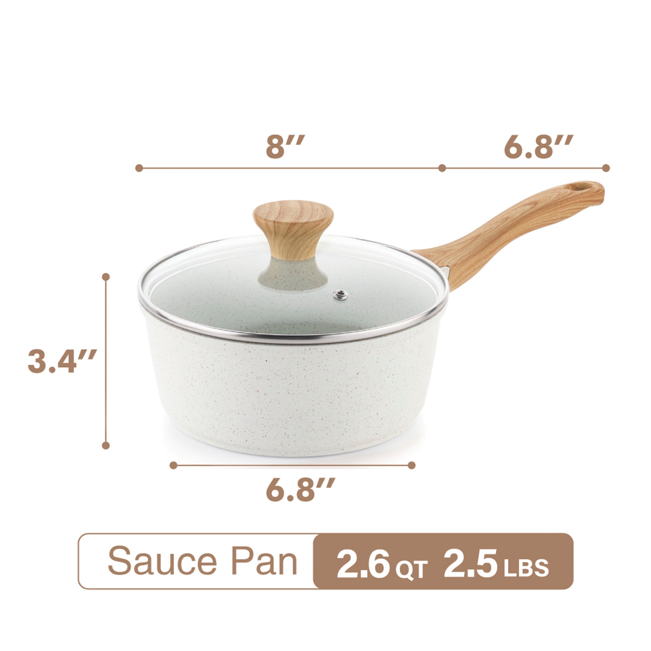 Sensarte 17-Piece Nonstick Ceramic Cookware Set, Compatible Stackable Design