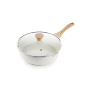 Sensarte Ceramic Nonstick Deep Frying Pan Skillet with Lid  (10/11/12-Inch), Compatible Base