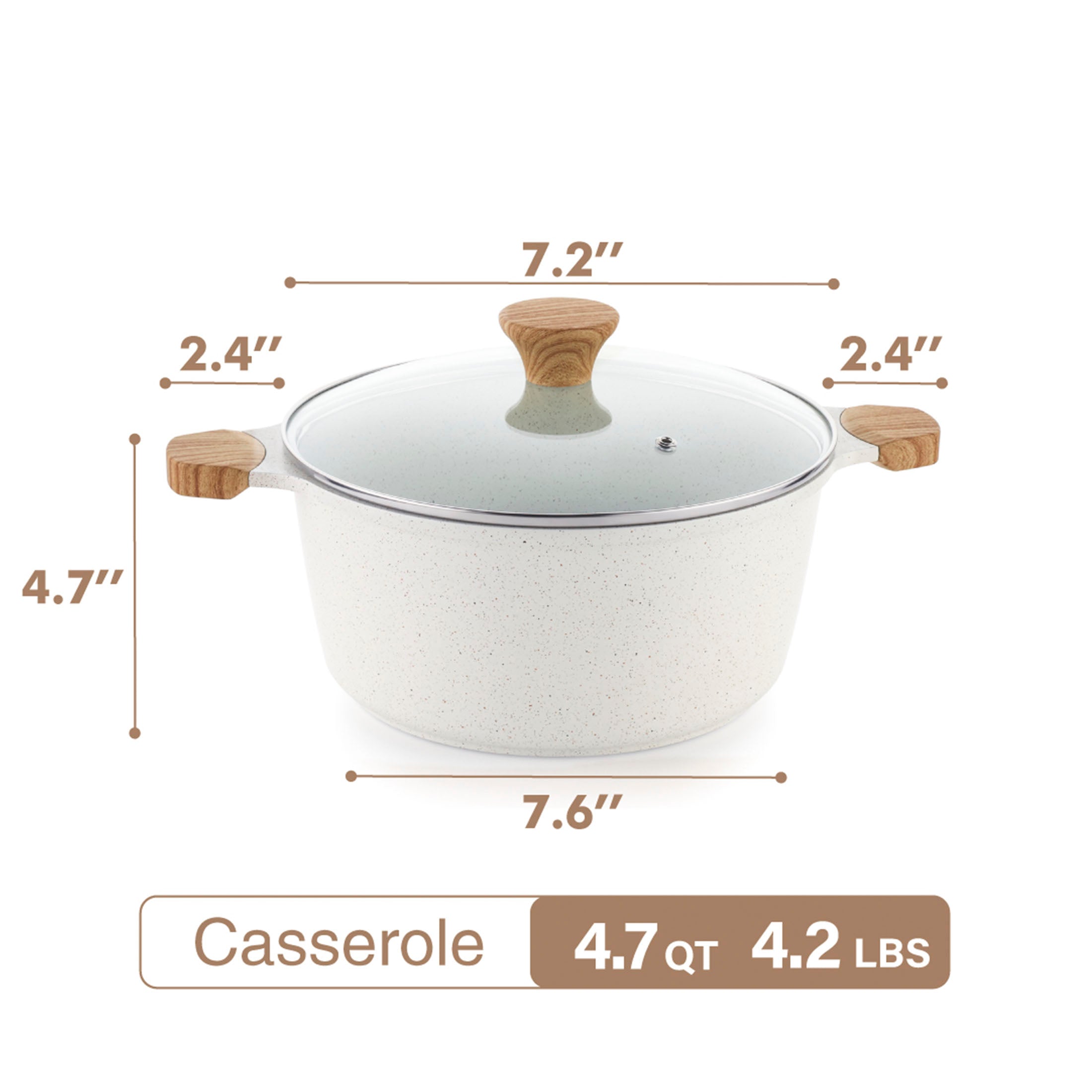 Sensarte 17-Piece Nonstick Ceramic Cookware Set, Compatible Stackable Design