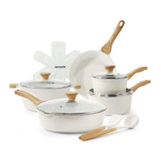 Sensarte 17-Piece Nonstick Ceramic Cookware Set, Compatible Stackable Design