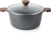 Sensarte Nonstick Dutch Oven (4.5/7QT), Induction Stock Pot Swiss Nonstick Granite Coating, Stew Pot, Healthy Cooking Pot with Lid, PFOA Free