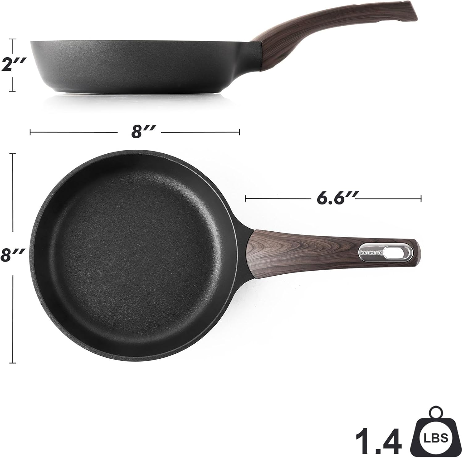 Sensarte Duramax Nonstick Frying Pan Skillet 8/9.5/11/12.5-Inch Non Stick Egg Pan Omelette Pans, Healthy Kitchen Cooking Chef's Pan, Free of Intentionally Added PFOA/PFOS, Induction Compatible, Black Visit the SENSARTE Store