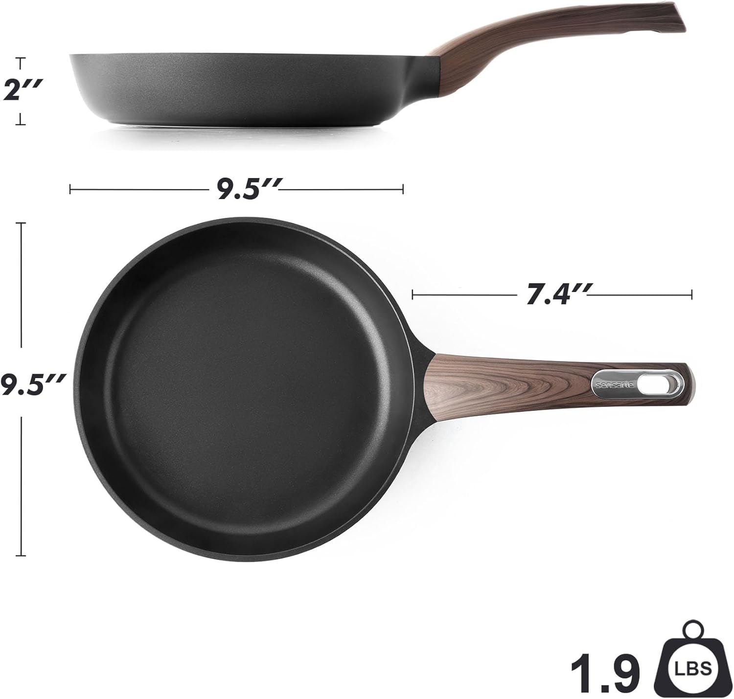 Sensarte Duramax Pots and Pans Set Non stick, Non toxic Healthy Induction Cookware Sets, 14 Pcs Non Stick Kitchen Cooking Set with Frying Pans Set & Saucepan, PFOA/PFOS Free, Black
