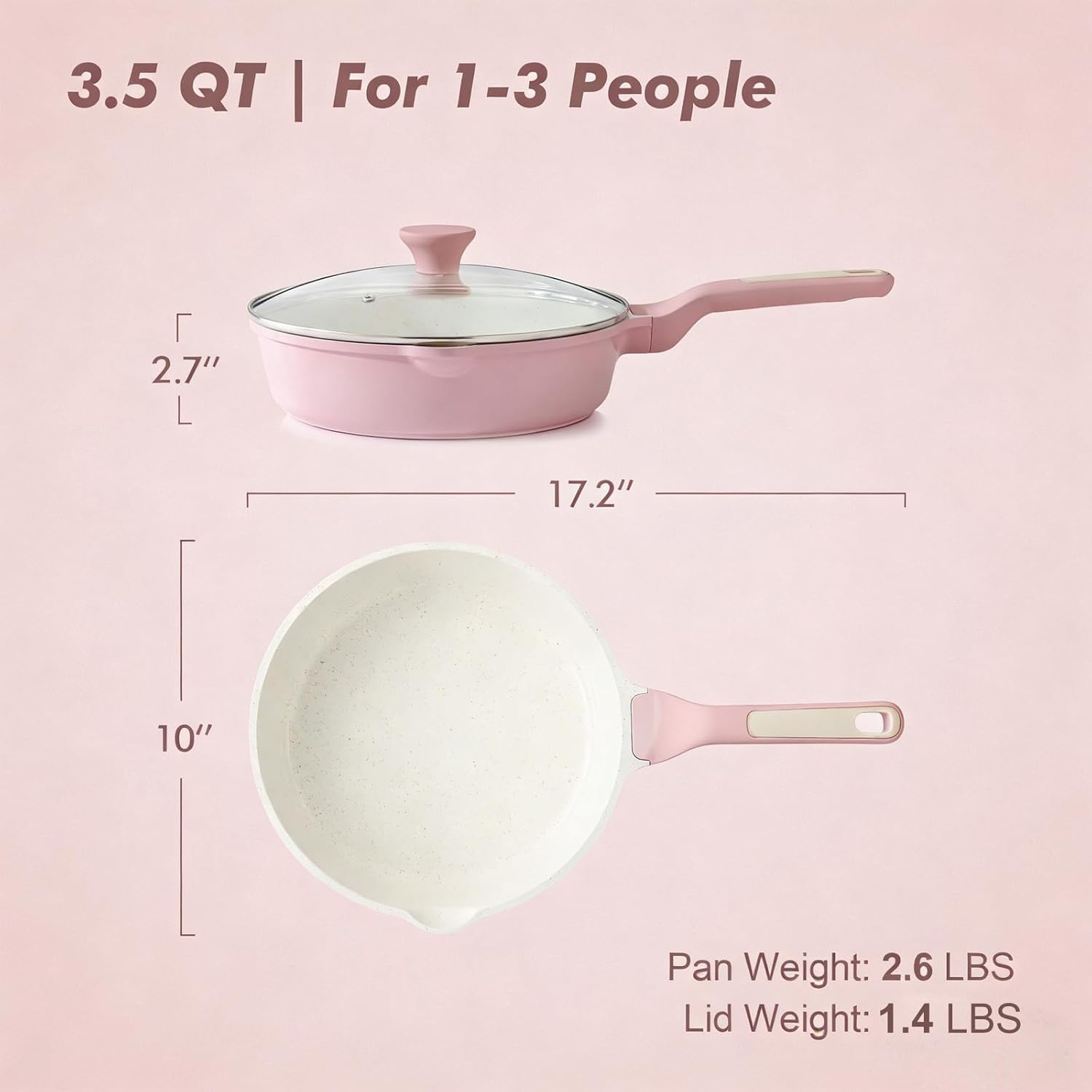 Sensarte Ceramic Nonstick Deep Frying Pan Skillet with Lid  (10/11/12-Inch), Compatible Base